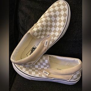 Vans checkered slip ons